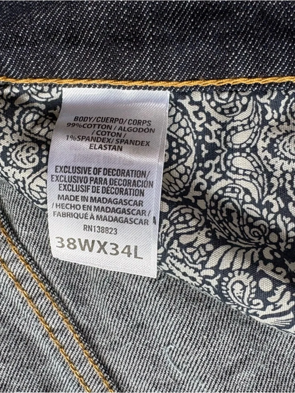 Cody James Jackson Slim Straight Jeans Mens 38x34 Dark Wash Western Denim